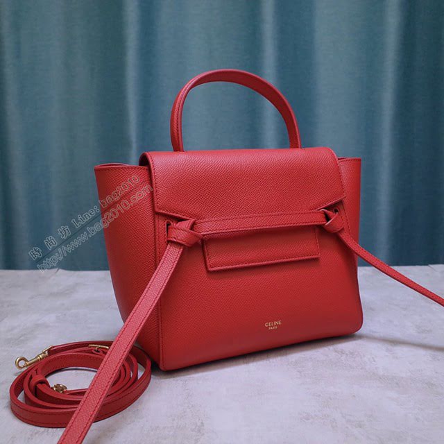 Celine女包 賽琳掌紋牛皮小號手提包 Celine belt bag鯰魚包 189003  slyd2047